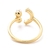 Anillo ajustable laminado oro 18k/goldfilled sonrisa smile con perlas blancas - comprar online