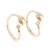 Anillo dorado ajustable pez laminado oro 18k/goldfilled con microcircones