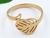 Anillo hoja gold (talle 6)