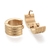 PAR DE AROS CUBANOS DORADOS HUGGIES ARENADOS CON RAYAS