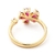 Anillo flor laminado oro 18k/goldfilled con circones fucsias - comprar online