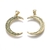 Dije luna laminado oro 18k/goldfilled microcircones verdes