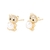 Par de aros ositos laminados oro 18k/goldfilled