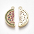 Dije colgante rodaja de sandía laminado oro 18k/goldfilled con microcircones