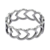 Anillo plateado corazones (talle 6)
