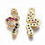 Dije colgante de serpiente laminado oro 18k/goldfilled microcircones de colores