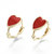 Par de aros corazones esmaltados laminados oro 16k/goldfilled - comprar online