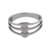 Anillo plateado corazón triple (talle 6)