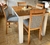 Mesa enchapada extensible combinada paraíso y Blanco + 4 sillas merlot paraíso macizo. - comprar online