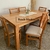 Mesa enchapada en paraíso extensible + 6 sillas modelo Chardonay paraíso macizo. - comprar online