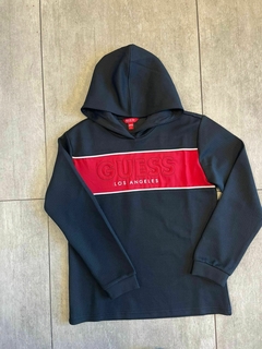 POLERON GUESS NIÑO - NEGRO CON ROJO - JF Store USA