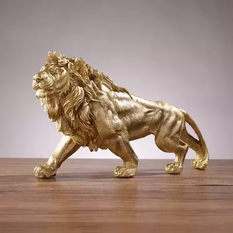 Escultura Leão Dourado - comprar online
