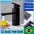Imagem do Torneira de cozinha prateada preta elegante, torneira de bacia de metal fosco de