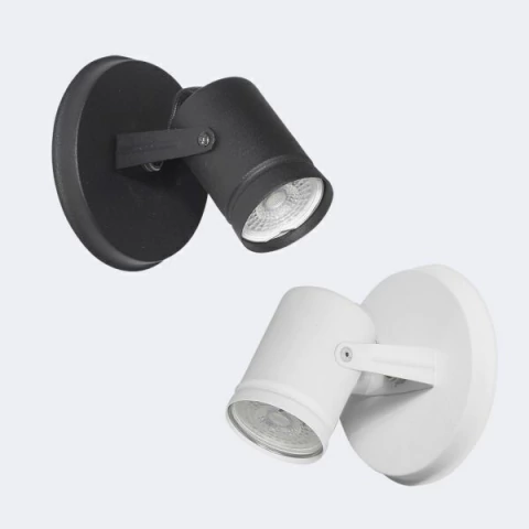 Spot aplique de pared o techo metalizado modelo granada para 1 dicroica led.