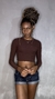 Casaco Cropped Marrom - comprar online