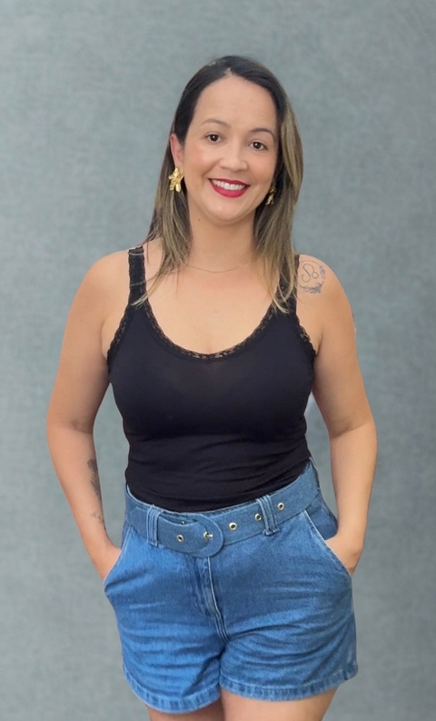 Regata Visco Lycra Alça Renda