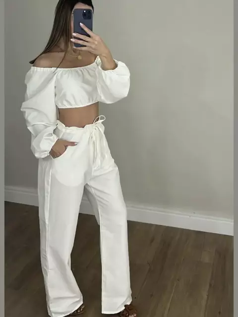 Calça Carolina Feminina Leve de Algodão e Linho - comprar online