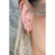 Brinco Triangular Médio com Zircônia Banhado em Ouro 18k