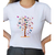 Camiseta T Shirt Branco Feminina Arvore e Borboletas