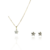 Conjunto Estrelas com Zircônia Banhado em Ouro 18k