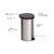 Lixeira com Pedal Tramontina New em Aço Inox com Acabamento Polido 20 L