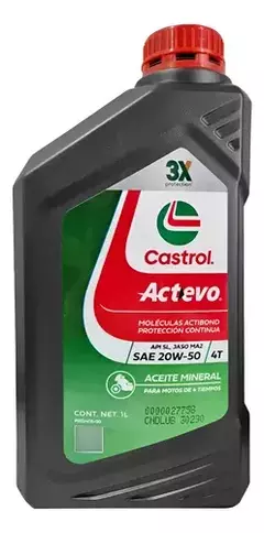 Aceite Castrol Actevo 20w50 4t Mineral X 1 Litro