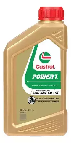 Aceite Castrol Power 1 4t 15w 50 Moto Lub Semisintetico 1 L