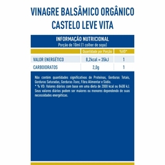 Vinagre Balsâmico Orgânico 5% Castelo Vidro 250ml - comprar online