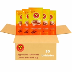 Cappuccino Canela 3 Corações 50 Sachês Com 20g Cada