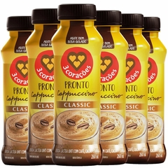 Kit 6 Cappuccino Pronto Classic 3 Corações 260ml
