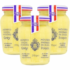 Kit 3 Mostarda Dijon Francesa Vinho Branco Grey Poupon 215g