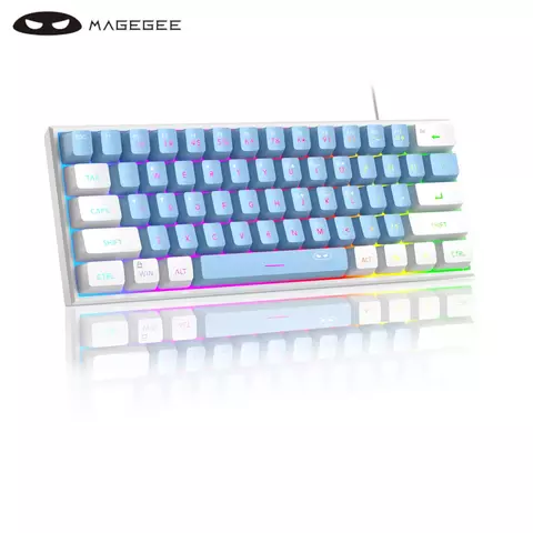 Teclado para jogos MageGee Mini 60%, teclado ultracompacto retroiluminado RGB de - comprar online