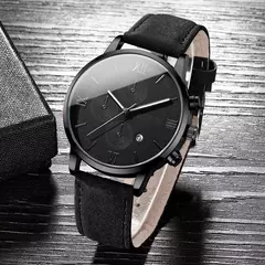 Relógio Casual para Homem – Calendário Integrado e Pulseira de Couro Premium - comprar online