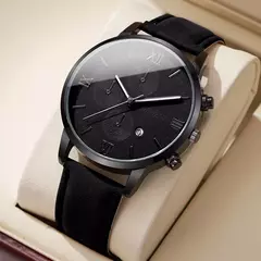 Imagem do Relógio Casual para Homem – Calendário Integrado e Pulseira de Couro Premium