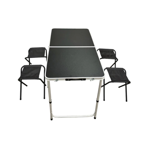 Mesa plegable portatil + banquitos