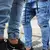 Calça Jogger JEANS AZUL Masculina Destroyed (Ribana) - Lojas FLEX ONE