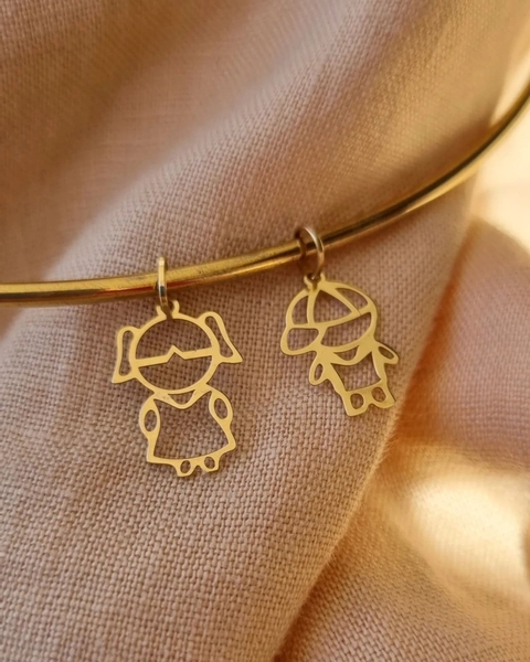 Pingente Menino Silhueta Vazada Ouro 18K