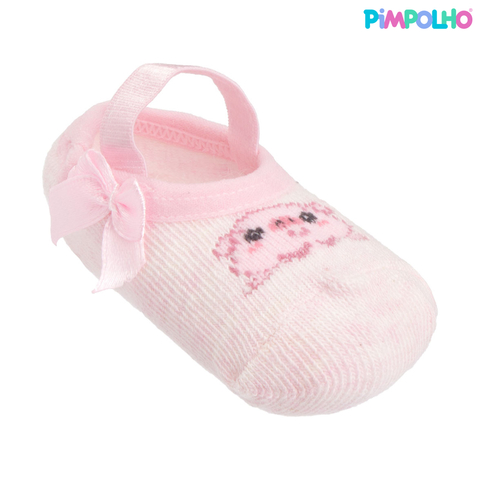 Meia Sapatilha Bebe Infantil Menina 0-5 - Pimpolho Porquinha