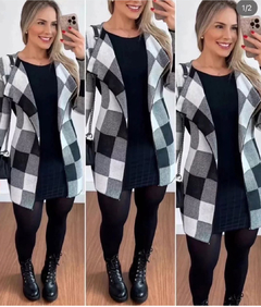 Cardigan quadriculado