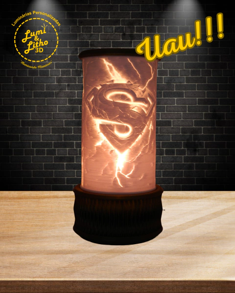 Luminária em litofania, Superman. - comprar online