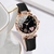 Relógio Feminino Elegante De Quartzo Com Mostrador De Coração Estrelado E Strass + Combinação De Pulseira De Folha - Mr Store