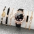 Relógio Feminino Elegante De Quartzo Com Mostrador De Coração Estrelado E Strass + Combinação De Pulseira De Folha - loja online