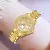 Relógio de quartzo feminino ouro luxo feminino anel colar brinco strass moda re - Mr Store