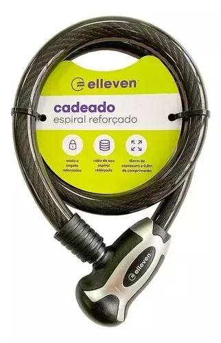 Cadeado Espiral 80cm X 15mm Grosso Preto