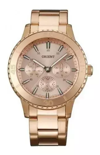 Reloj Orient Fux02002z0 malla de acero Rose multifunciòn para dama