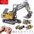 Escavadeira RC 2.4G com Controle Remoto 9 Canais, Rotação 680°, Luzes e Sons Realistas – Modelo em Escala 1:20 com Bateria Recarregável