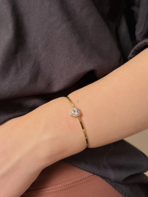 Bracelete Diana Cristal Ouro