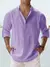 Camisa de linho de algodão masculina manga longa gola casual preto br na internet