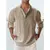 Camisa de linho de algodão masculina manga longa gola casual preto br - Ária Fast Shop