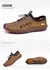 Sapatilhas masculinas de couro macio, verão, passeio, reforço, sola de tenis, vazada - Ária Fast Shop